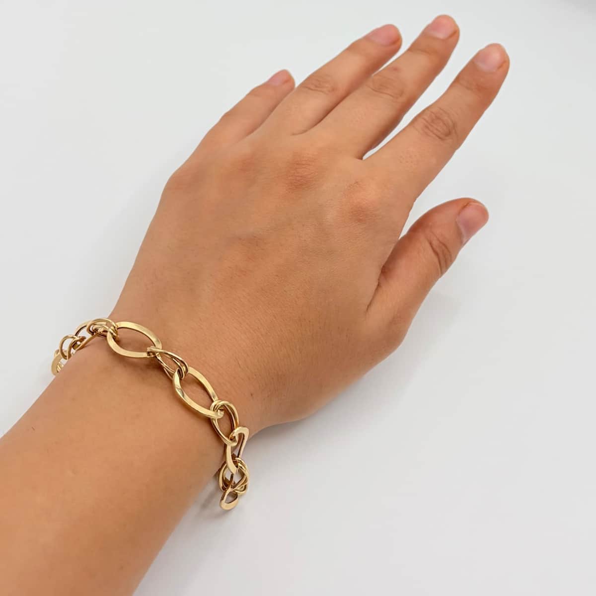 دستبند طلا 18 عیار زنجیری وزن 3.570 گرم اجرت ساخت 15 درصد کد GD01 000333 - تصویر 3