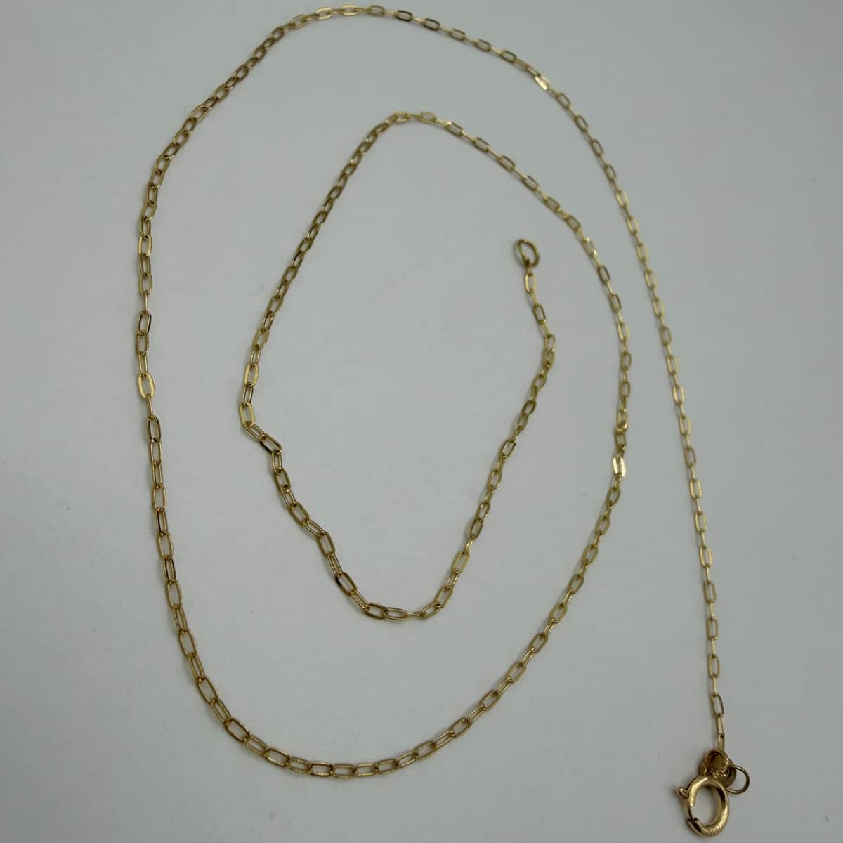 زنجیر طلا 18 عیار هرمس ۴۴ سانت وزن 0.950 گرم اجرت ساخت 10 درصد کد GD01 000338
