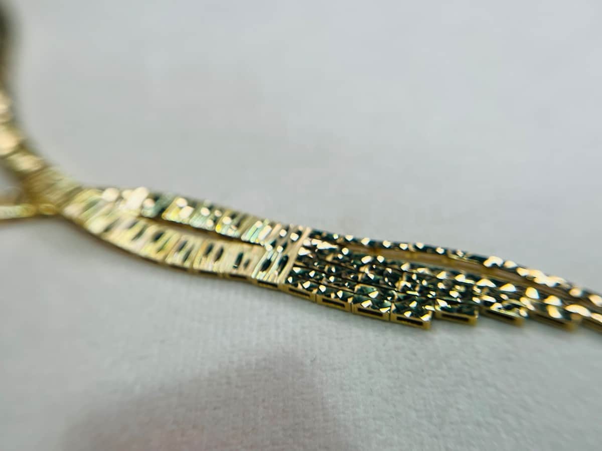 سرویس طلا 18 عیار تمام تراش کراواتی وزن 30.510 گرم اجرت ساخت 16 درصد کد GD01 000206 - تصویر 3