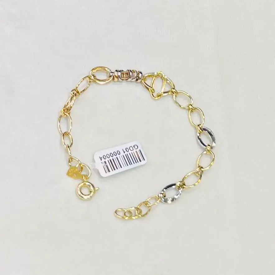 دستبند طلا ۱۸ عیار زنجیری حلقه بیضی وزن ۳٫۵۶۰گرم اجرت ساخت ۱۰ درصد کد GD01 000004 - تصویر 2