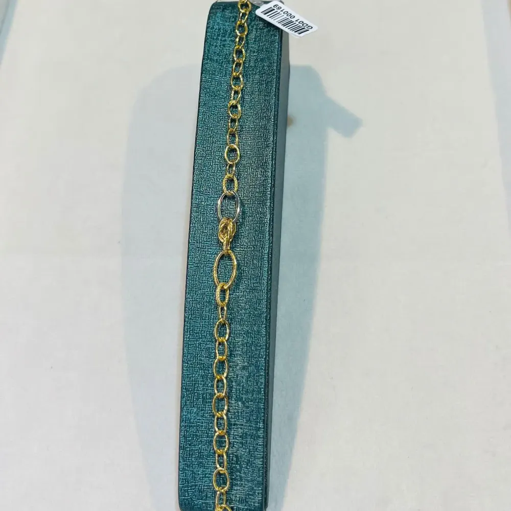 دستبند طلا ۱۸ عیار زنجیری گره وزن ۲٫۲۰۰گرم اجرت ساخت ۱۱ درصد کد GD01 000169