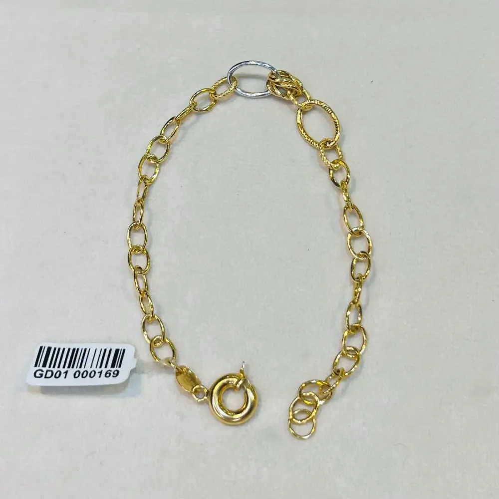 دستبند طلا ۱۸ عیار زنجیری گره وزن ۲٫۲۰۰گرم اجرت ساخت ۱۱ درصد کد GD01 000169 - تصویر 2