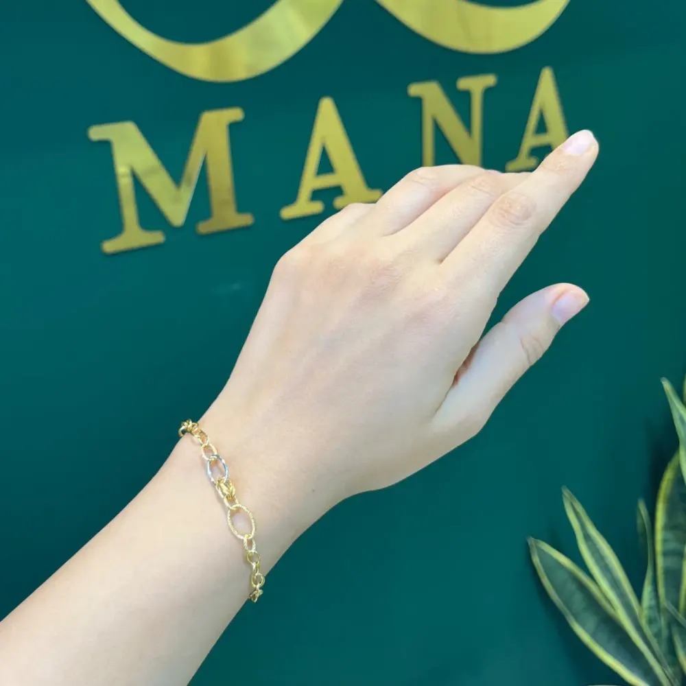 دستبند طلا ۱۸ عیار زنجیری گره وزن ۲٫۲۰۰گرم اجرت ساخت ۱۱ درصد کد GD01 000169 - تصویر 4