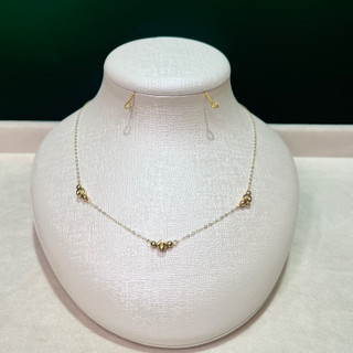 گردنبند طلا 18 عیار مینیمال طرح سه گوی وزن 0.700 گرم اجرت ساخت ۱۵ درصد کد GD01 000241