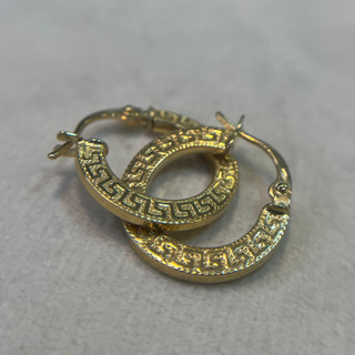 گوشواره طلا 18 عیار حلقه ای ورساچه (گرد) وزن ۰.۸۶0 گرم اجرت ساخت ۱۴ درصد کد GD01 000139
