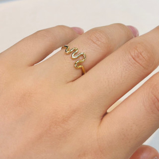 انگشتر طلا 18 عیار مینیمال مارپیچ وزن ۰.۷۷0 گرم اجرت ساخت ۹ درصد کد GD01 000060