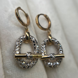 گوشواره طلا 18 عیار هرمس وزن 3.820 گرم اجرت ساخت ۱۳ درصد کد GD01 000257